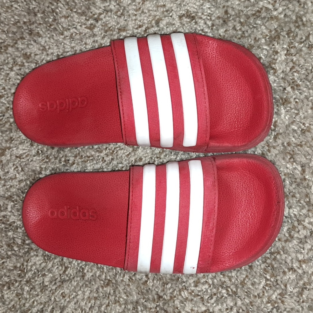 Red Adidas Slides